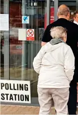  ?? ?? Having their say: Residents of Whitby turn out in force to cast their votes