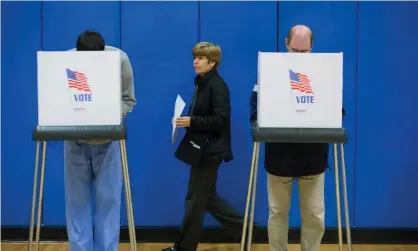  ??  ?? Voting in the US last year. Cardiovasc­ular disease fell as democracy bedded into countries, the study found. Photograph: Michael Reynolds/ EPA