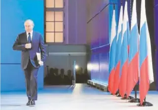  ?? EFE ?? Vladímir Putin, tras pronunciar su discurso anual en Moscú