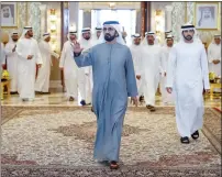  ?? For a majlis at Zabeel Palace on Tuesday. — wam ?? Sheikh Mohammed arrives