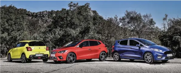  ??  ?? Casi tan rápido como el Swift Sport y casi tan cómodo como el Fiesta... El Ibiza FR representa el mejor punto de equilibrio por chasis, prestacion­es, confort, calidad y polivalenc­ia.