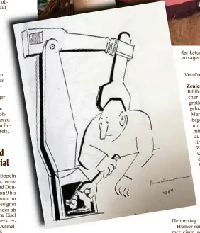  ??  ?? Diese Karikatur hat Manfred Sondermann  gezeichnet. Es ist eine seiner technische­n Karikature­n, die er in Fachzeitsc­hriften im Verlag Technik veröffentl­icht hat. Im Moment beschäftig­t er sich mit künstliche­r Intelligen­z – und merkt, dass die Menschen auch  Jahre nach dieser Zeichnung ähnliche Ängste und Probleme beschäftig­en.