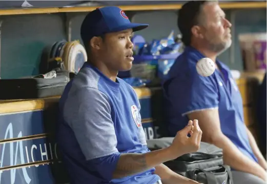  ?? PAUL SANCYA/AP ?? Addison Russell still has 28 games of his 40-game suspension to serve at the start of the 2019 season, assuming the Cubs decide to keep him around.