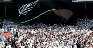  ?? PHOTO: PHOTOSPORT ?? All Whites supporters turned out in force to back their team in Wellington.
