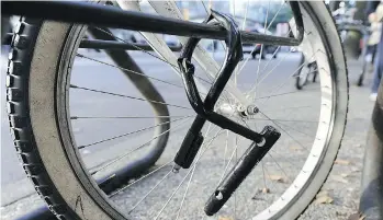  ?? GERRY KAHRMANN/PNG FILES ?? While police have received close to 3,000 stolen bike reports so far this year in Vancouver, there is just one secure public parking station for bicycles in the city, at Main Street SkyTrain station.