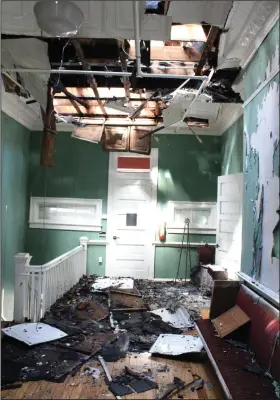  ?? Contribute­d Photo ?? Damage: This photo shows damage sustained to the SouthArk Administra­tive building following a fire that happened in spring 2018.