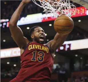  ?? Michael Dwyer ?? The Associated Press Tristan Thompson may be in the starting lineup for the Cleveland Cavaliers for Game 2 of the Eastern Conference Finals against the Boston Celtics.