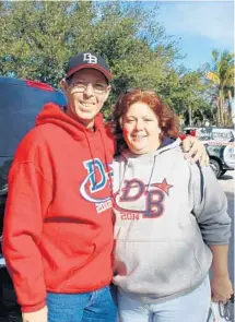  ?? SUBMITTED PHOTO ?? Deerfield Beach Little League Coach Chris Williams and wife Kathleen hang out at the ballpark earlier this season. Chris Williams, who is battling lung and throat cancer, will have a special fundraiser to help his cause today at the Deerfield Beach...