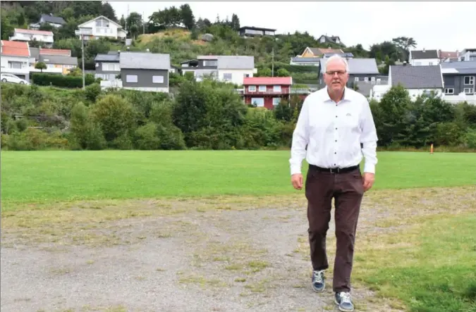  ?? FOTO: VICTORIA BECKER-MEBERG ?? Prosjektut­vikler Birger Åtland i Hellvik Hus sier regulering­splanen for Kjørestad stadion vil bli sendt inn i løpet av første halvdel av neste år.