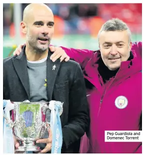  ??  ?? Pep Guardiola and Domenec Torrent