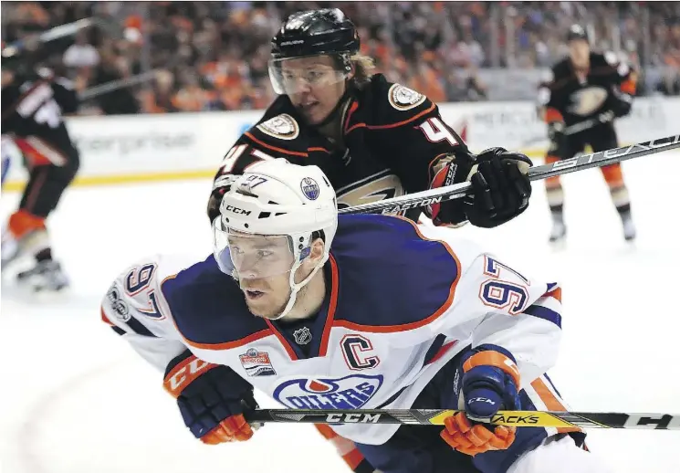  ?? SEAN M. HAFFEY/GETTY IMAGES FILES ?? Connor McDavid didn’t dominate on the scoresheet, but the 20-year-old captain’s leadership skills were in full evidence during their playoff run.