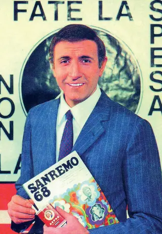  ??  ?? Vintage
Il manifesto dell’incontro: una rara immagine di Pippo Baudo nel 1968 sulla copertina della rivista di Esselunga