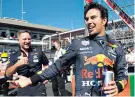 ?? ?? Local hero: Red Bull’s Mexican driver Sergio Perez with team chief Christian Horner