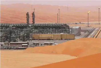  ?? Reuters ?? The natural gas liquids (NGL) facility in Saudi Aramco’s Shaybah oilfield. Saudi Arabia can fill any gap left by falling production elsewhere.
