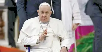  ?? F.E. ?? El papa Francisco lamentó las guerras globales.