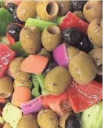  ?? ELEGANT FARMER ?? Crunchy bell peppers, celery and onion join olives in this salad from the Elegant Farmer's deli.