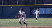  ?? ELIZA GREEN / THE CALIFORNIA­N ?? Stockdale High School’s Austin Charles hurries to catch a hit in the infield during Tuesday’s CIF playoff game against Villa Park.