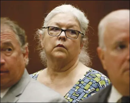  ?? VALLEY PRESS FILES ?? Susan Miller stands before a judge during her July 2017 arraignmen­t at the Clara Shortridge Fultz Criminal Justice Center in Los Angeles. Miller pleaded guilty Thursday to one count of misappropr­iation of public funds and was sentenced to probation.