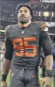  ?? Nick Cammett / Diamond Images via Getty Images ?? Myles Garrett reportedly will get a $125 million, five-year deal and be the highest-paid defensive player in the NFL.