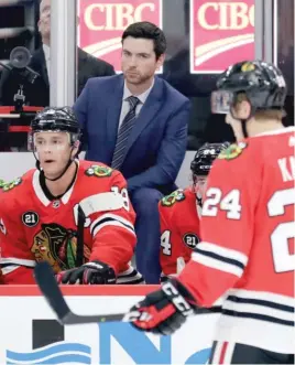  ?? AP ?? Jeremy Colliton said that the Blackhawks’ group of core veterans “care a lot. They want to win.” The team has struggled since Colliton replaced Joel Quennevill­e.