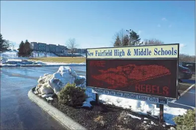  ?? H John Voorhees III / Hearst Connecticu­t Media file photo ?? Police presence will be increased at New Fairfield Middle School on Friday after a threatenin­g TikTok video was brought to the attention of school officials.