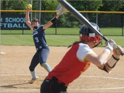  ?? GENE WALSH — MEDIANEWS GROUP FILE ?? North Penn’s Mady Volpe delivers pitch against Haverford during their District 1-6A quarterfin­al on Friday, May 24, 2019.