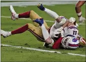  ?? ROSS D. FRANKLIN — THE ASSOCIATED PRESS ?? The Bills’ first win since 1999 on the ‘Monday Night Football’ stage came in 34-24 fashion to further crush the 49ers’ playoff hopes.