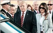  ?? CHRIS MCGRATH/GETTY IMAGES ?? President Donald Trump and first lady Melania Trump arrive in Helsinki, Finland, on Sunday.