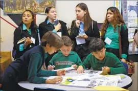  ?? Nelvin C. Cepeda San Diego Union-Tribune ?? STUDENTS at Chula Vista Learning Community Charter School are taught in a bilingual environmen­t that strives to develop dual-language learners.