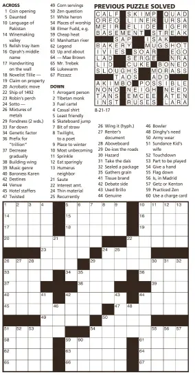 NEW YORK TIMES CROSSWORD PUZZLE - PressReader