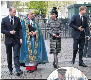  ??  ?? RESPECT: Royals arrive for service