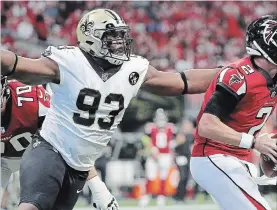  ?? MARK HUMPHREY THE ASSOCIATED PRESS FILE PHOTO ?? New Orleans Saints defensive tackle David Onyemata has come a long way to the NFL.