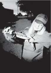  ?? PETE DONAHUE ?? Scientist Melissa Miller holds a native King snake.