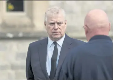  ?? STEVE PARSONS — POOL PHOTO VIA AP ?? Britain’s Prince Andrew, at the funeral of his father Prince Phillip in April, denies in a court filing for a lawsuit that accuses him of sexually abusing Virginia Giuffre when she was still a minor and he was a guest of Jeffrey Epstein.