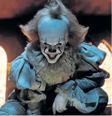  ?? HANDOUT/THE ASSOCIATED PRESS ?? Bill Skarsgard plays Pennywise the clown in It.