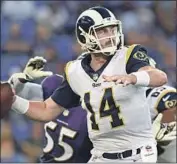  ?? Gail Burton Associated Press ?? RAMS coach Sean McVay expects quarterbac­k Sean Mannion to be on point against the Raiders.