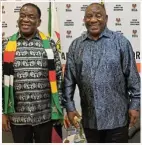  ?? Pictures: Supplied ?? Zimbabwe s President Emmerson Mnangagwa,
’ left, and President Cyril Ramaphosa show off their Madiba shirts.