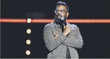  ??  ?? 0 Grumpy, self-deprecatin­g, and drier than a desert, fans of Ranganatha­n’s stand-up will find the humour in this book delightful­ly on-brand, right; Romesh Ranganatha­n performing on stage, above