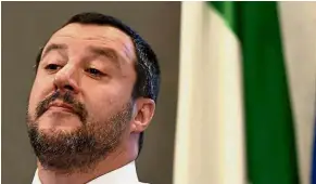  ??  ?? Hard stance: Salvini has made ‘Italians First’ his main agenda. — AFP