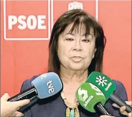  ?? EFE ?? La presidenta del PSOE, Cristina Narbona, ayer