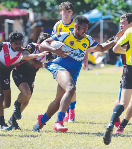  ?? STORMING: Townsville’s Abai Chatfield- Mooka makes a charge against Innisfail. Pictures: SCOTT RADFORD- CHISHOLM ??