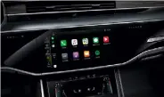  ??  ?? Über das optionale „Audi Smartphone Interface“für 275 Euro werden auch Smartphone-Inhalte auf dem tollen Touchscree­n angezeigt.