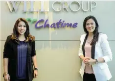  ??  ?? Aliza (left) and Will Group executive director Widayu Latiff. The company has allocated RM35 million to open 70 Chatime outlets by mid-2018.