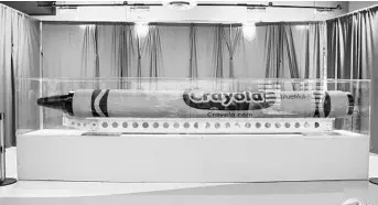  ?? COURTESY OF CRAYOLA EXPERIENCE ?? A 1,352-pound crayon — the largest Crayola in the world — is now on display at Crayola Experience.