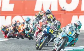  ?? FOTO: EFE ?? Foggia lideró buena parte de la carrera de Moto3 Segundo triunfo para él