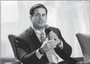  ?? ASSOCIATED PRESS ?? ARIZONA GOV. DOUG DUCEY addresses business leaders and lawmakers at the Arizona Chamber of Commerce’s annual legislativ­e forecast luncheon in Phoenix Friday.