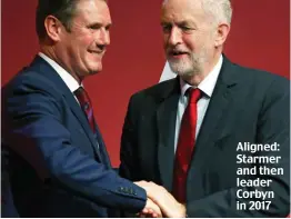  ?? ?? Aligned: Starmer and then leader Corbyn in 2017