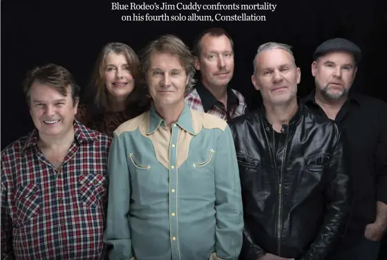  ?? WARNER MUSIC CANADA ?? Jim Cuddy, third from left, and his bandmates Bazil Donovan, left, Anne Lindsay, Joel Anderson, Colin Cripps and Steve O’Connor are touring Canada with Cuddy’s emotional new solo album.