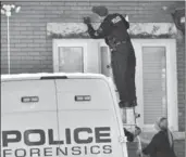  ?? HAMILTON SPECTATOR FILE PHOTOS ?? Top: A police officer collects bullets from the brick on the front of Pat Mustano’s home on St. Clair Boulevard.