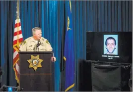  ?? Patrick Connolly ?? Las Vegas Review-journal @Pconnpie Assistant Sheriff Todd Fasulo speaks Tuesday about an officer-involved shooting over the weekend in which an armed, naked man was shot in a church parking lot.